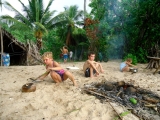 Boat kids on the beach