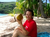 Drinking coconuts